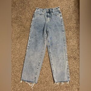 PaceBird Classic Light Wash Jeans with pearls on sides